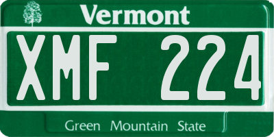 VT license plate XMF224