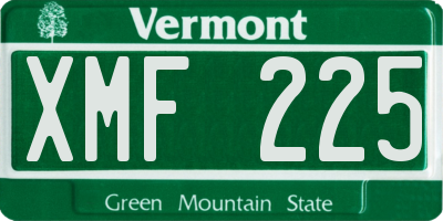 VT license plate XMF225