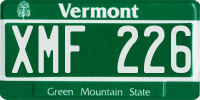 VT license plate XMF226