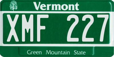 VT license plate XMF227