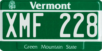 VT license plate XMF228