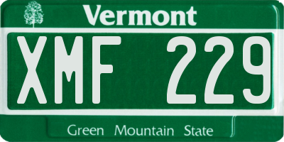 VT license plate XMF229