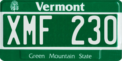 VT license plate XMF230