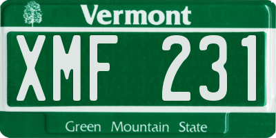 VT license plate XMF231