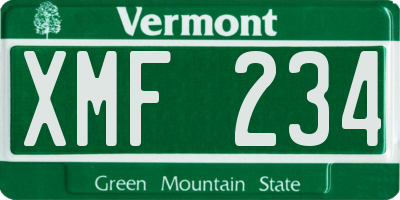 VT license plate XMF234