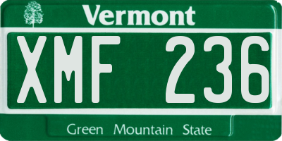 VT license plate XMF236