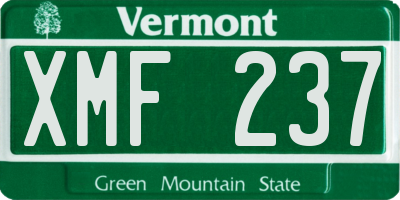 VT license plate XMF237