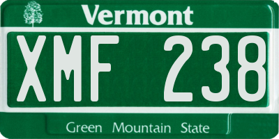 VT license plate XMF238