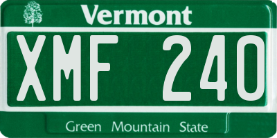 VT license plate XMF240