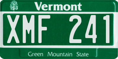 VT license plate XMF241
