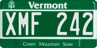 VT license plate XMF242