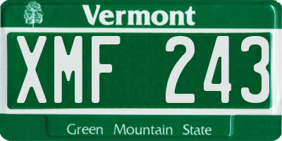 VT license plate XMF243