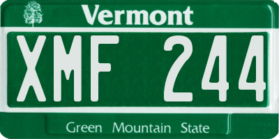VT license plate XMF244