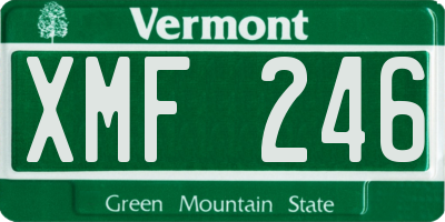 VT license plate XMF246