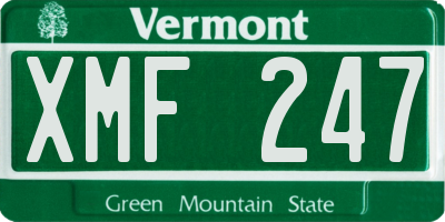 VT license plate XMF247