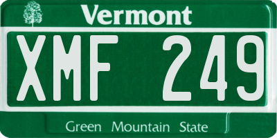 VT license plate XMF249
