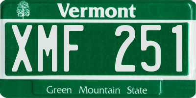 VT license plate XMF251
