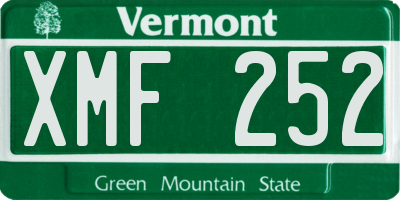 VT license plate XMF252
