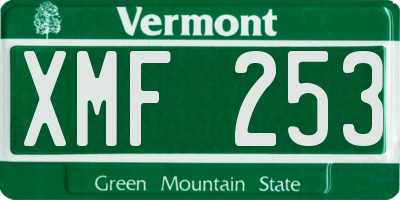 VT license plate XMF253