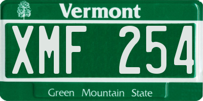 VT license plate XMF254
