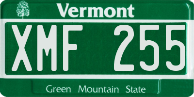 VT license plate XMF255