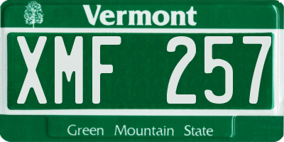VT license plate XMF257