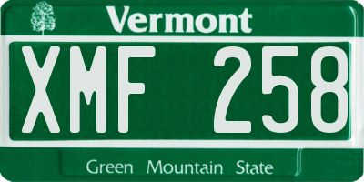 VT license plate XMF258