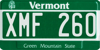 VT license plate XMF260