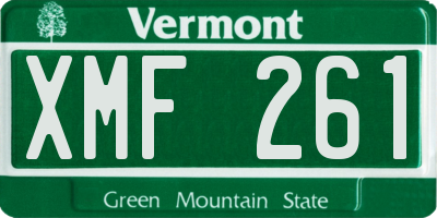 VT license plate XMF261