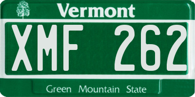 VT license plate XMF262