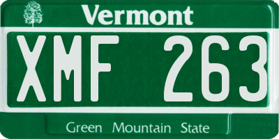 VT license plate XMF263