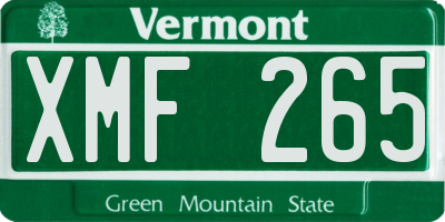 VT license plate XMF265