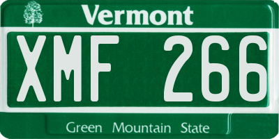 VT license plate XMF266