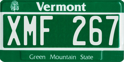VT license plate XMF267