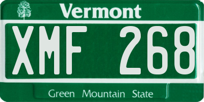 VT license plate XMF268