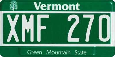 VT license plate XMF270