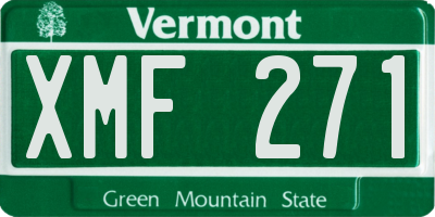 VT license plate XMF271