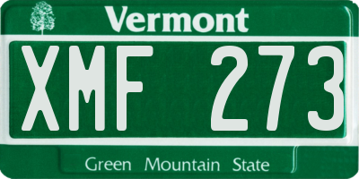 VT license plate XMF273