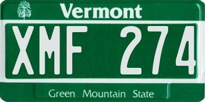 VT license plate XMF274