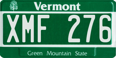 VT license plate XMF276