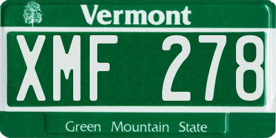 VT license plate XMF278