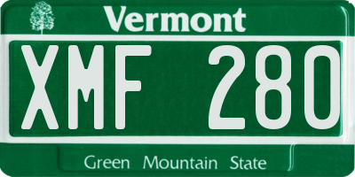 VT license plate XMF280