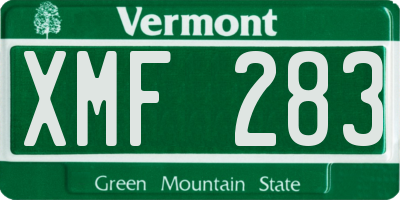 VT license plate XMF283