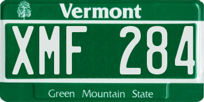 VT license plate XMF284