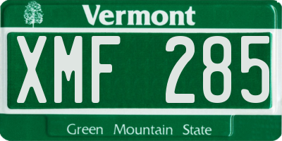 VT license plate XMF285