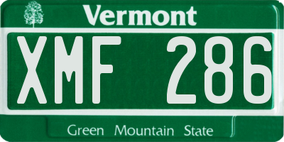 VT license plate XMF286