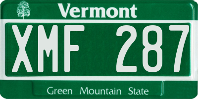 VT license plate XMF287