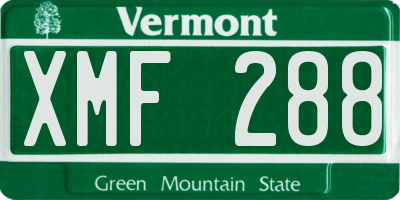 VT license plate XMF288