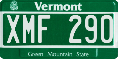VT license plate XMF290