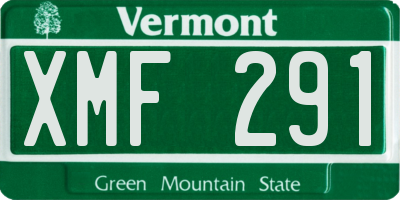 VT license plate XMF291